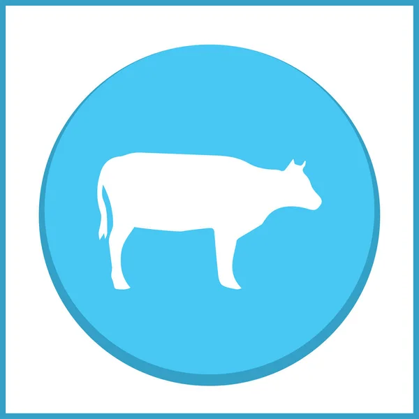 Значок вектора силуэта коровы — стоковый вектор