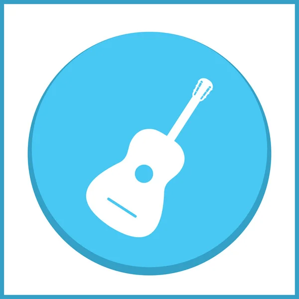 Icono de guitarra vector, Signo de instrumento musical acústico — Vector de stock