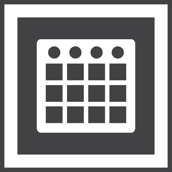 Calendrier Icône isolée mobile Web plat — Image vectorielle