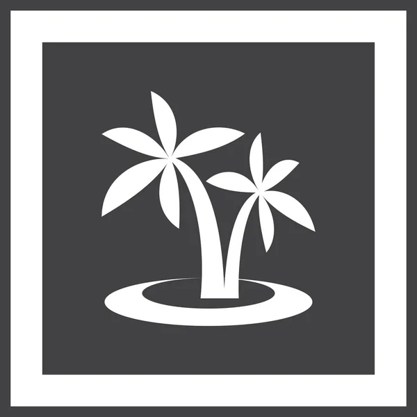 Sílhueta de palmeiras na ilha. Ilustração vetorial — Vetor de Stock