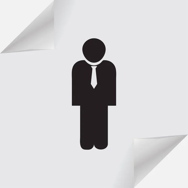 Hombre de negocios vector icono web — Vector de stock