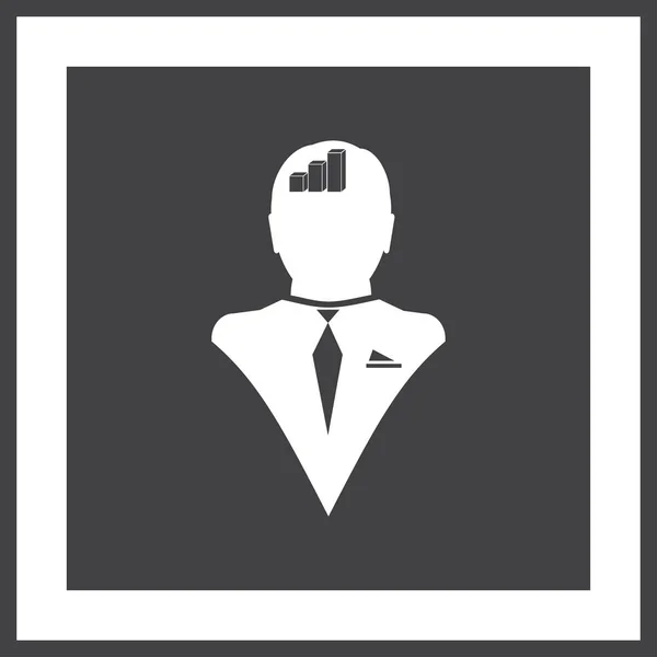 Business man and growing diagram silhouettes. human head and chart icon. Business concept — Stock Vector