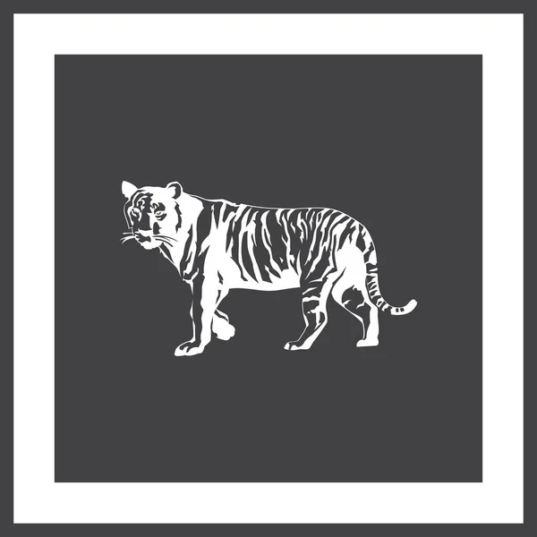 Силует тигра, піктограма вектора — стоковий вектор