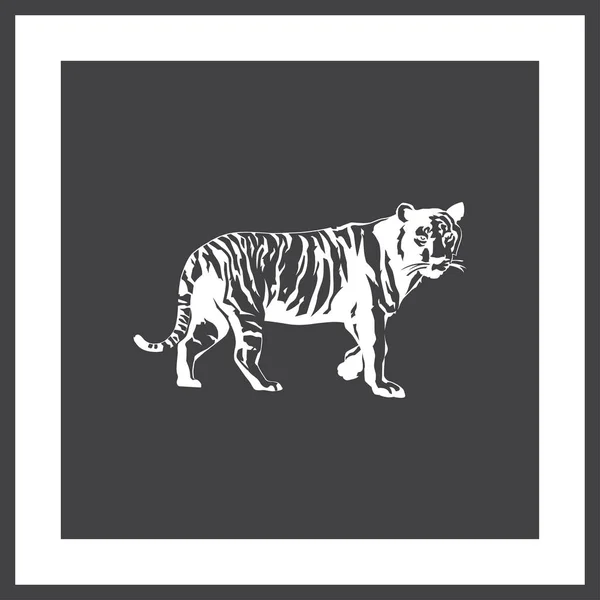 Sílhueta de tigre, ícone de vetor —  Vetores de Stock