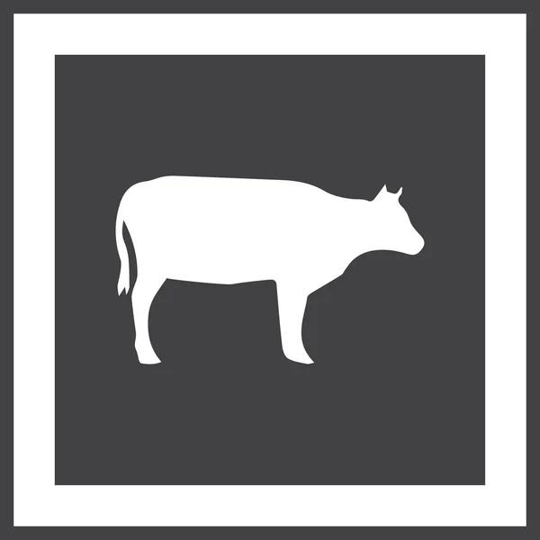 Krowa sylwetka wektor ikona — Wektor stockowy