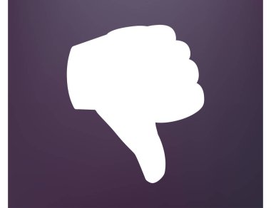 Vektör başparmak aşağı simgesi, düz simge vektör çizim.