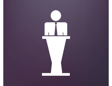 Hoparlör vektör simgesi. Tribün örnek konuşan hatip.