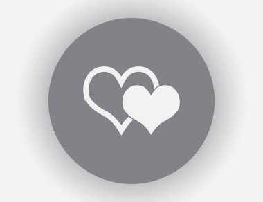 Kalp vektör simgesi, aşk sembolü. Sevgililer günü işareti