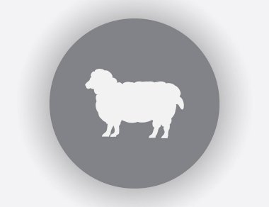 Renk koyun yün tüm büyüme ile. Cloven-hoofed çiftlik hayvan beyaz koyun, kavram gıda kroki çizimi