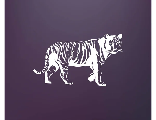 Силует тигра, піктограма вектора — стоковий вектор