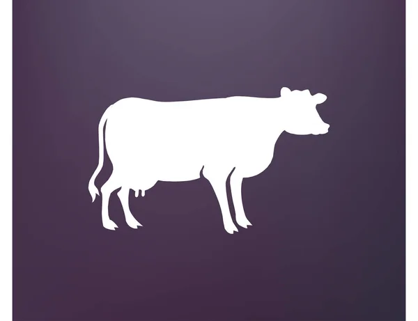 Cow Silhouette vector icon — Stock Vector