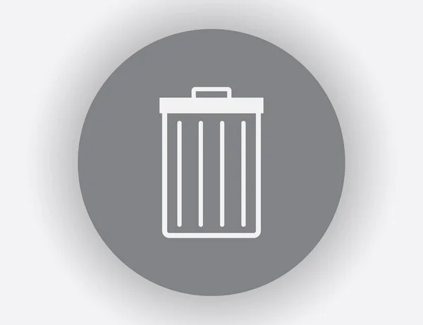 Garbage trash bin icon isolated. Vector illustration. Flat style.waste paper basket. — Stock Vector