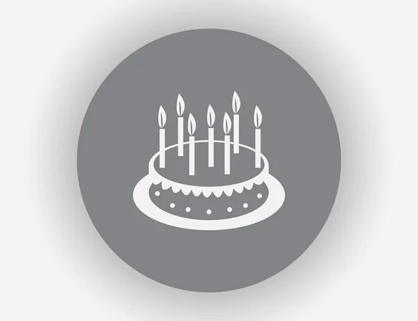 誕生日ケーキのアイコン ベクトル イラスト。お誕生日おめでとう — ストックベクタ