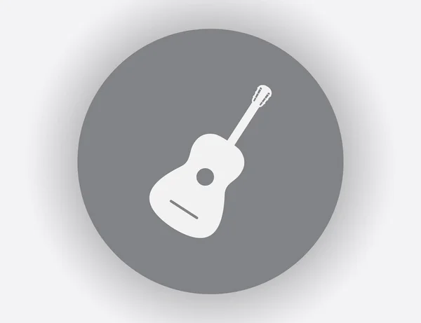 Icono de guitarra vector, Signo de instrumento musical acústico — Vector de stock