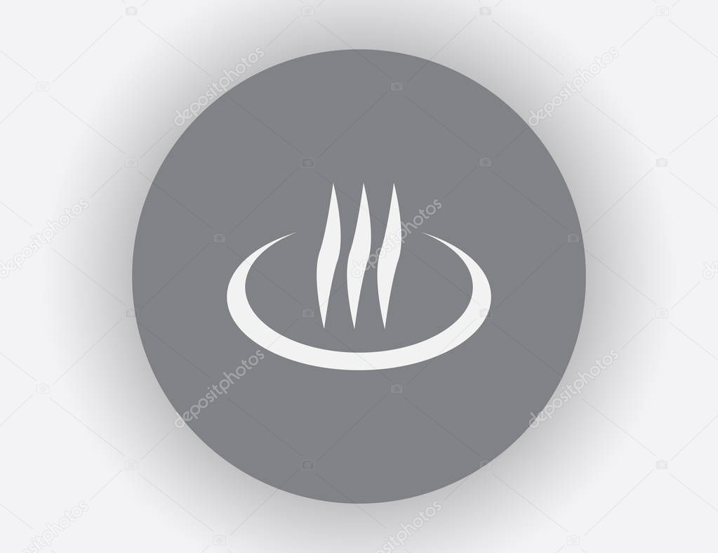 Hot steam vector icon illustration