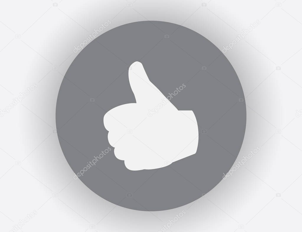 Vector thumb up icon, Flat icon vector illustration.