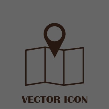 Harita işaretçi düz simgesi. Vektör Eps 10