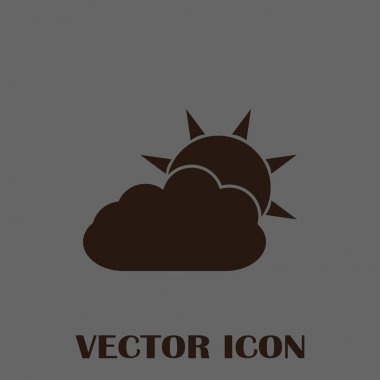vektör simgesi. Güneş bulut arkasında