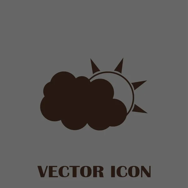 Icono de vector. sol detrás de la nube — Vector de stock