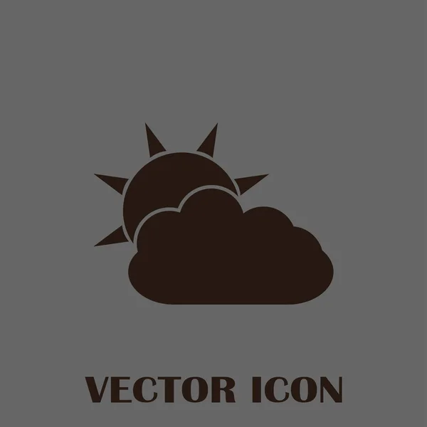 Vektorsymbol. Sonne hinter der Wolke — Stockvektor