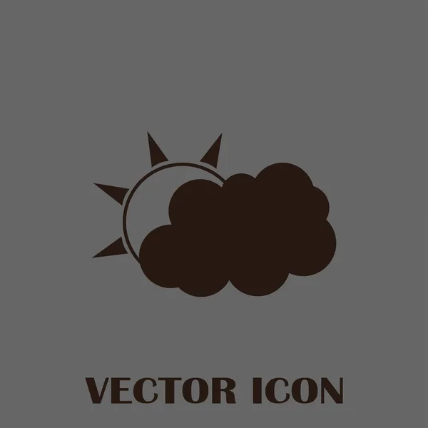 Icono de vector. sol detrás de la nube — Vector de stock