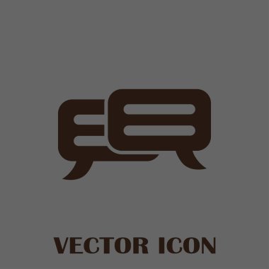 Sohbet simgesi bir arka plan üzerinde izole trendy düz tarzı. Web sitesi tasarımı için konuşma balonu sembolü