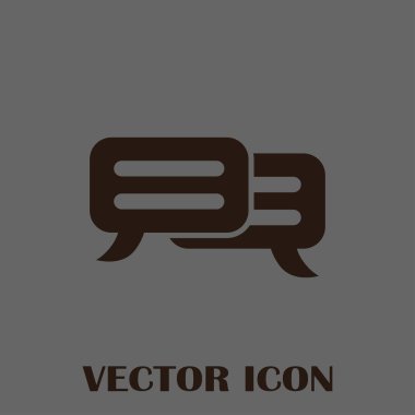 Sohbet simgesi bir arka plan üzerinde izole trendy düz tarzı. Web sitesi tasarımı için konuşma balonu sembolü