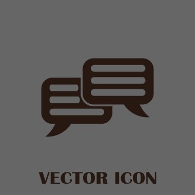 Sohbet simgesi bir arka plan üzerinde izole trendy düz tarzı. Web sitesi tasarımı için konuşma balonu sembolü