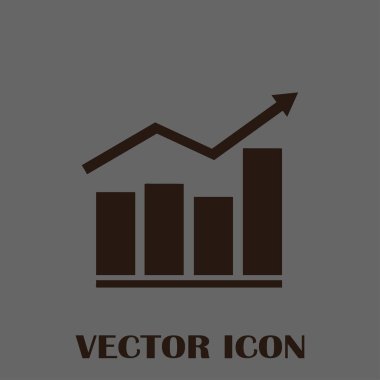 Trendy düz stil grafik simgesini. Web sitesi tasarımı, logo, app, kullanıcı arabirimi için grafik bar sembolü. Vektör çizim, Eps10.