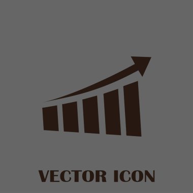 Trendy düz stil grafik simgesini. Web sitesi tasarımı, logo, app, kullanıcı arabirimi için grafik bar sembolü. Vektör çizim, Eps10.