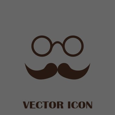 Bıyık ve gözlük vektör simgesi.