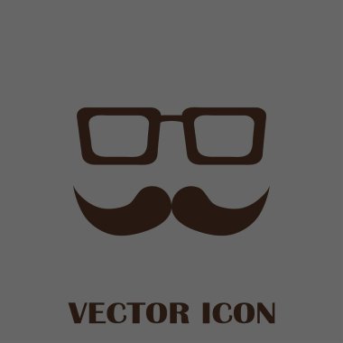 Bıyık ve gözlük vektör simgesi.