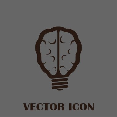 Beyin fikir simgesi düz.