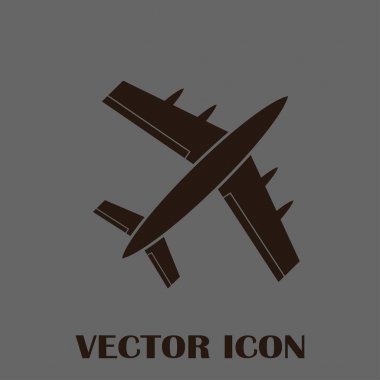 Uçak simge vektör, katı logo illüstrasyon, sembol