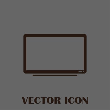 Trendy düz tarzı TV simgesi. Web sitesi tasarımı, logo, app, kullanıcı arabirimi için televizyon sembolü. Vektör çizim, Eps10.