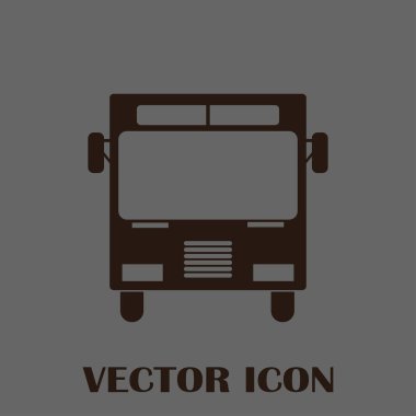 Otobüs simge vektör, katı logo illüstrasyon, sembol