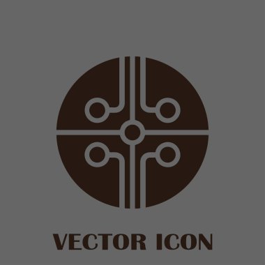 Devre kartı, teknoloji ikonu, vektör illüstrasyonu. Düz tasarım biçimi