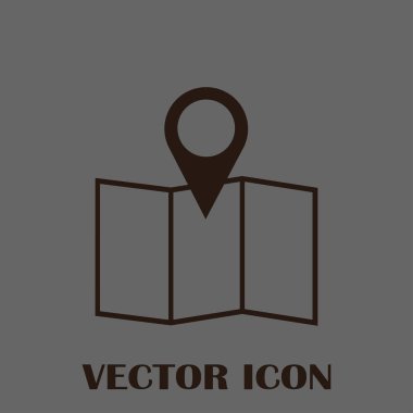 Harita işaretçi düz simgesi. Vektör Eps 10