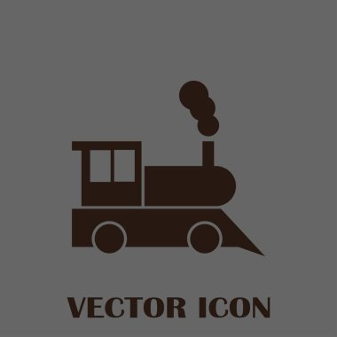 Buharlı lokomotif. Eski demiryolu web simgesi