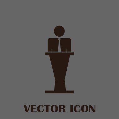 Hoparlör vektör simgesi. Tribün örnek konuşan hatip.