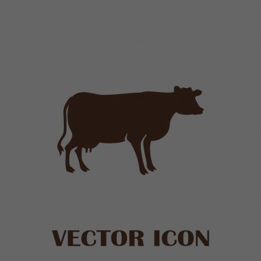 İnek siluet vektör simgesi
