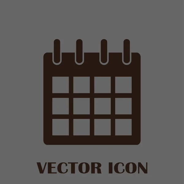 Calendrier Icône isolée mobile Web plat — Image vectorielle