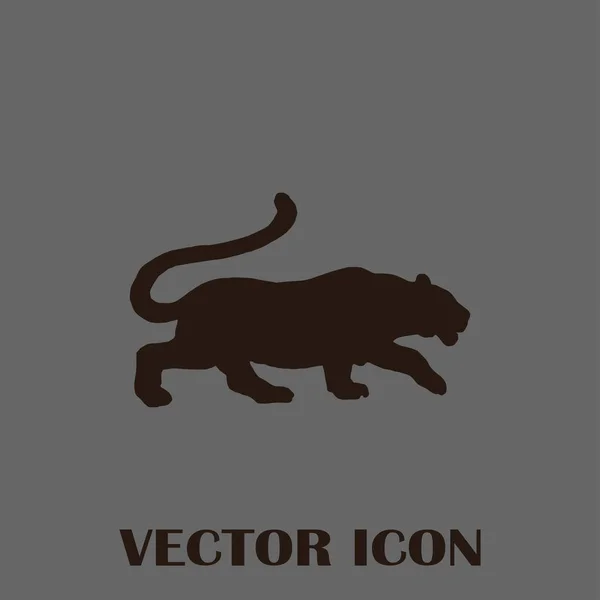 Silueta de tigre, icono del vector — Vector de stock