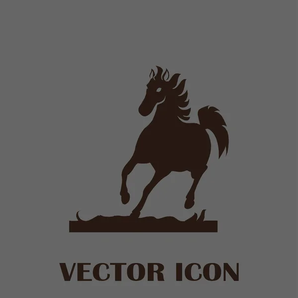 Silueta vectorial de un caballo en carrera — Vector de stock