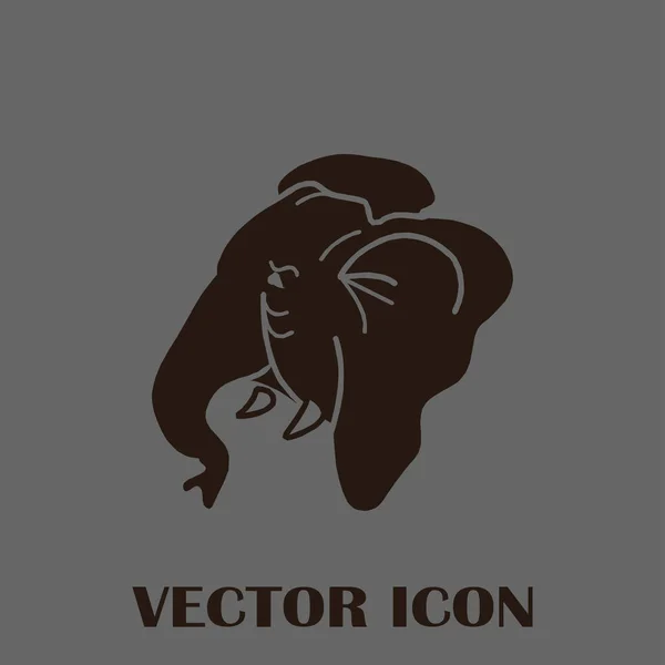 Elefante vector web icono — Vector de stock