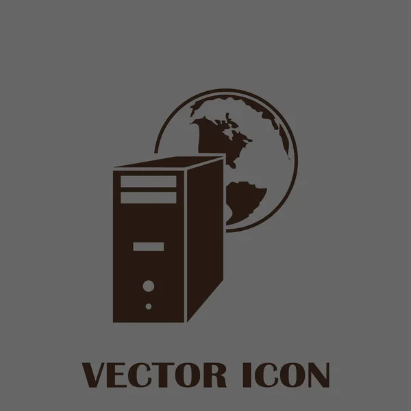 Icono de computadora vector estilo — Vector de stock