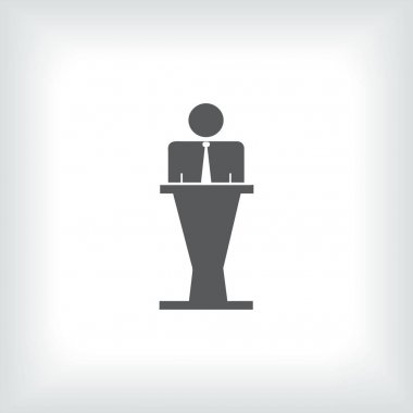 Hoparlör vektör simgesi. Tribün örnek konuşan hatip.