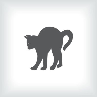 Siyah kedi silueti. Vektör illüstrasyonu.