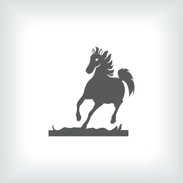 Конь черного силуэта. Векторная иллюстрация . — стоковый вектор