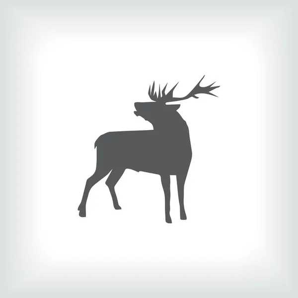 站在白色背景上的鹿剪影。矢量图. — 图库矢量图片